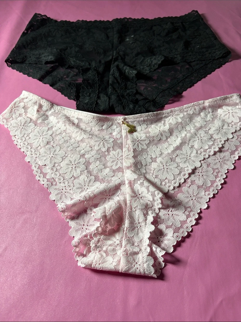 Lace Boyshort Panties in Black, White, Pink, and Mint - Floral Stretch Lace